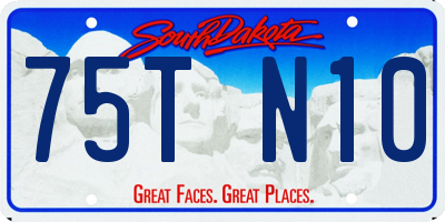 SD license plate 75TN10