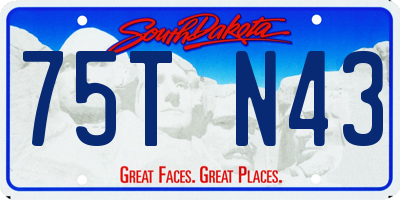 SD license plate 75TN43
