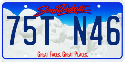 SD license plate 75TN46