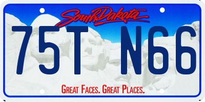 SD license plate 75TN66