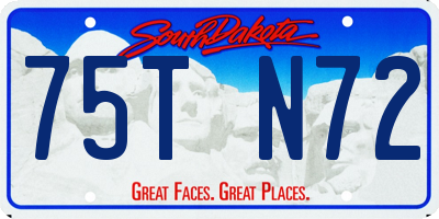 SD license plate 75TN72