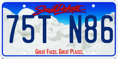 SD license plate 75TN86