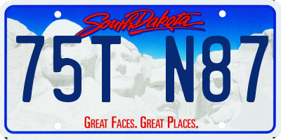 SD license plate 75TN87