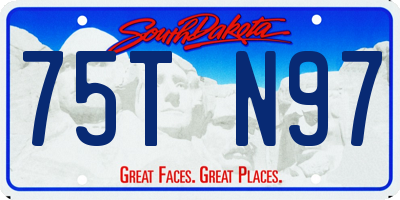 SD license plate 75TN97