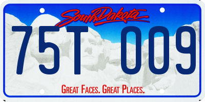 SD license plate 75TO09