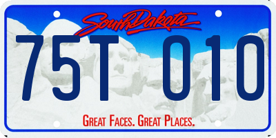SD license plate 75TO10