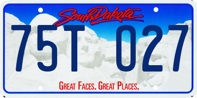 SD license plate 75TO27