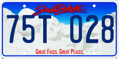 SD license plate 75TO28