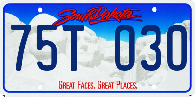 SD license plate 75TO30