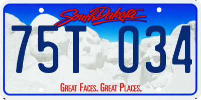 SD license plate 75TO34