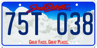 SD license plate 75TO38