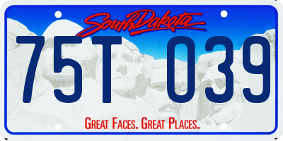 SD license plate 75TO39