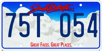 SD license plate 75TO54