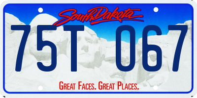 SD license plate 75TO67