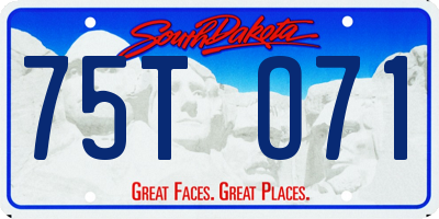 SD license plate 75TO71