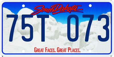 SD license plate 75TO73