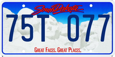 SD license plate 75TO77