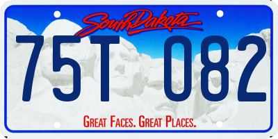 SD license plate 75TO82
