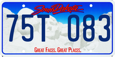 SD license plate 75TO83