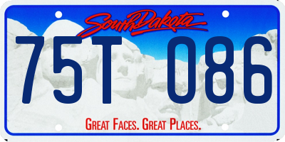 SD license plate 75TO86