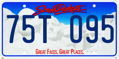 SD license plate 75TO95