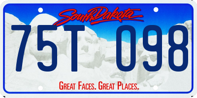 SD license plate 75TO98