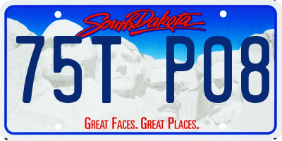 SD license plate 75TP08