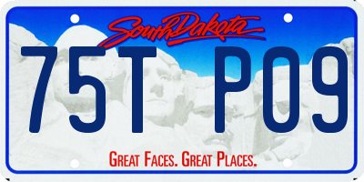 SD license plate 75TP09