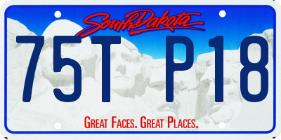 SD license plate 75TP18