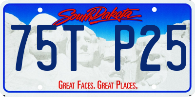 SD license plate 75TP25