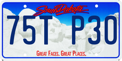 SD license plate 75TP30