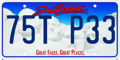 SD license plate 75TP33