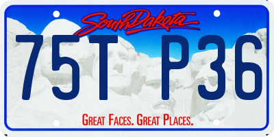 SD license plate 75TP36