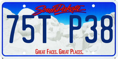 SD license plate 75TP38