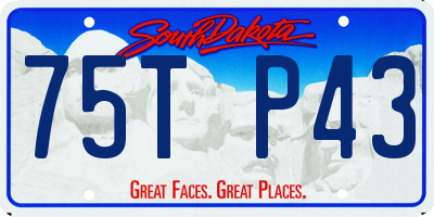 SD license plate 75TP43