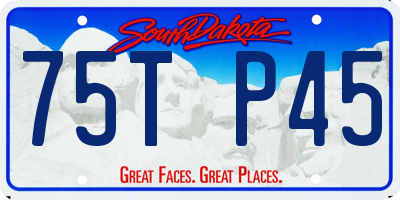 SD license plate 75TP45