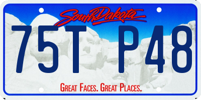 SD license plate 75TP48
