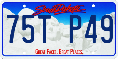 SD license plate 75TP49