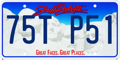SD license plate 75TP51