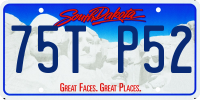 SD license plate 75TP52