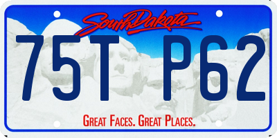 SD license plate 75TP62