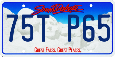 SD license plate 75TP65