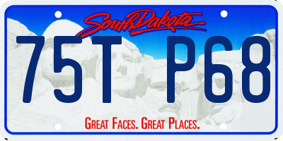 SD license plate 75TP68