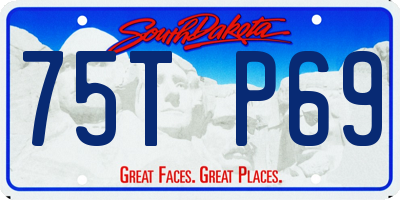 SD license plate 75TP69