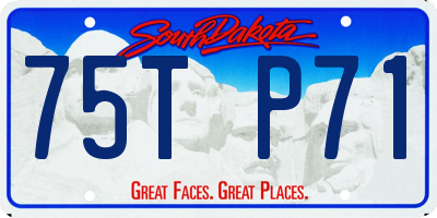 SD license plate 75TP71