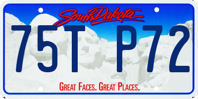 SD license plate 75TP72