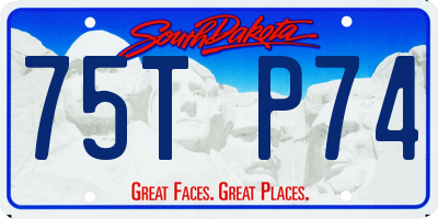 SD license plate 75TP74