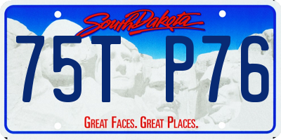 SD license plate 75TP76