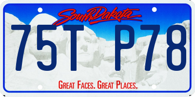 SD license plate 75TP78