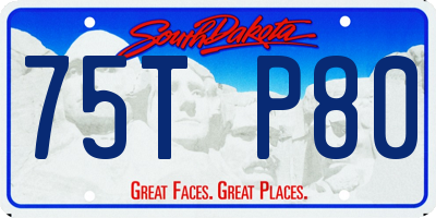 SD license plate 75TP80